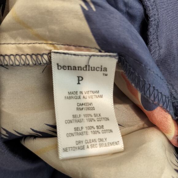 Ben and Lucia Floral Silk Blouse Top - Picture 9 of 9